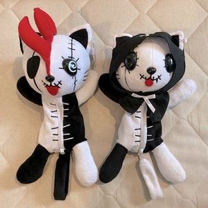 NWT h.Naoto Hangry and Angry Taito Japanese cat 12” plush set